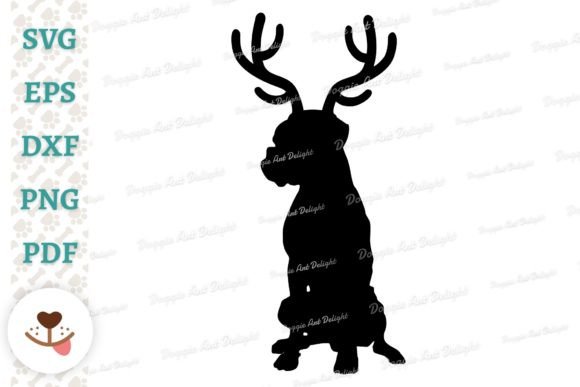 Download Boxer Dog Christmas Reindeer Antlers Svg - Premium Resources