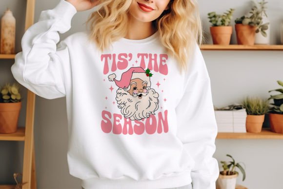 Download Pink Santa Tis the Season Retro X-mas - Tis the season Collection